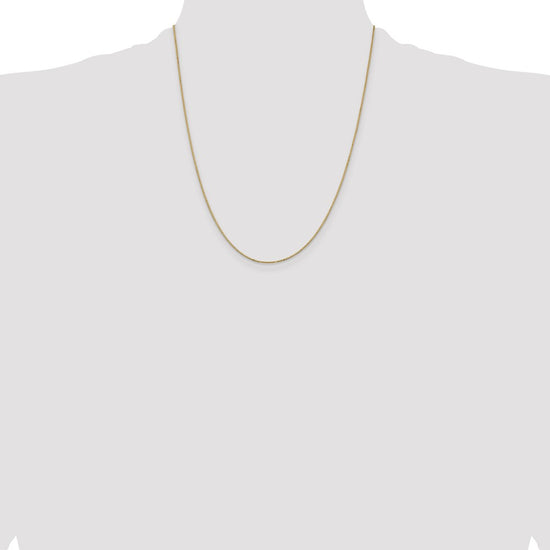 14K 22 inch .9mm Box with Spring Ring Clasp Chain