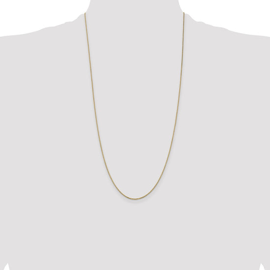 14K 28 inch .9mm Box with Spring Ring Clasp Chain