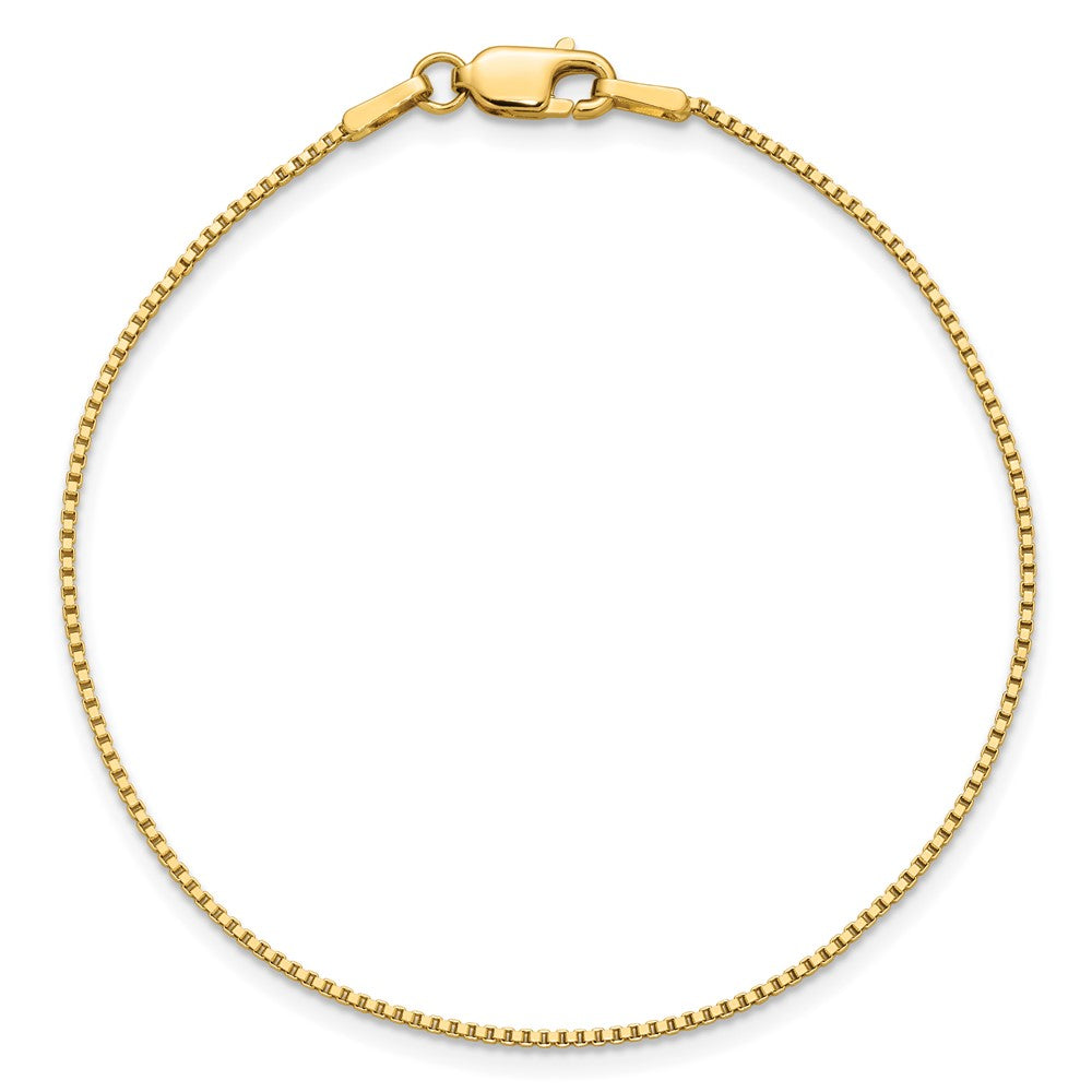 14K 7 inch 1mm Box with Lobster Clasp Bracelet