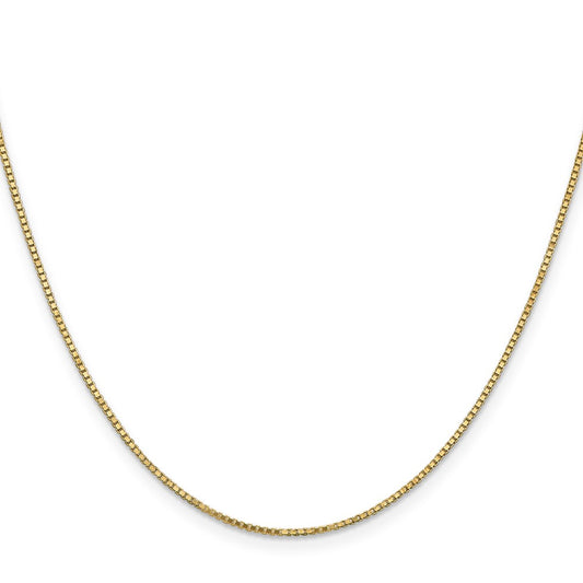 14K 24 inch 1.1mm Box with Lobster Clasp Chain