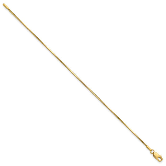 14K 7 inch 1.1mm Box with Lobster Clasp Bracelet