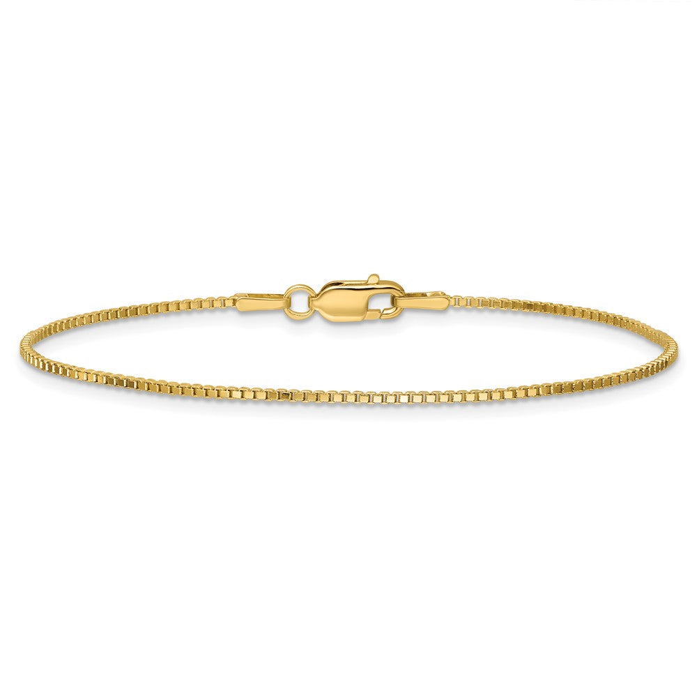 14K 7 inch 1.1mm Box with Lobster Clasp Bracelet