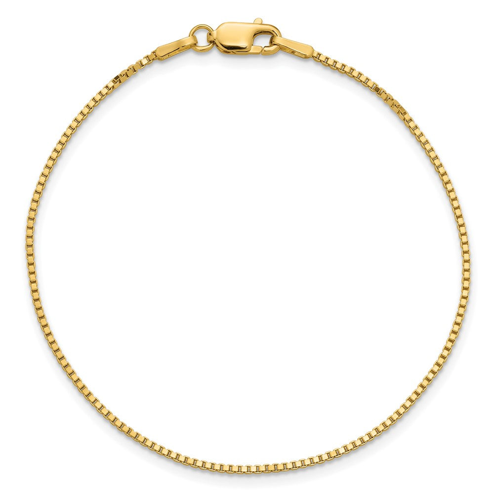 14K 7 inch 1.1mm Box with Lobster Clasp Bracelet