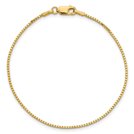 14K 8 inch 1.1mm Box with Lobster Clasp Bracelet