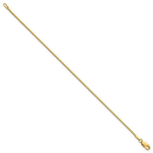 14K 7 inch 1.4mm Box with Lobster Clasp Bracelet