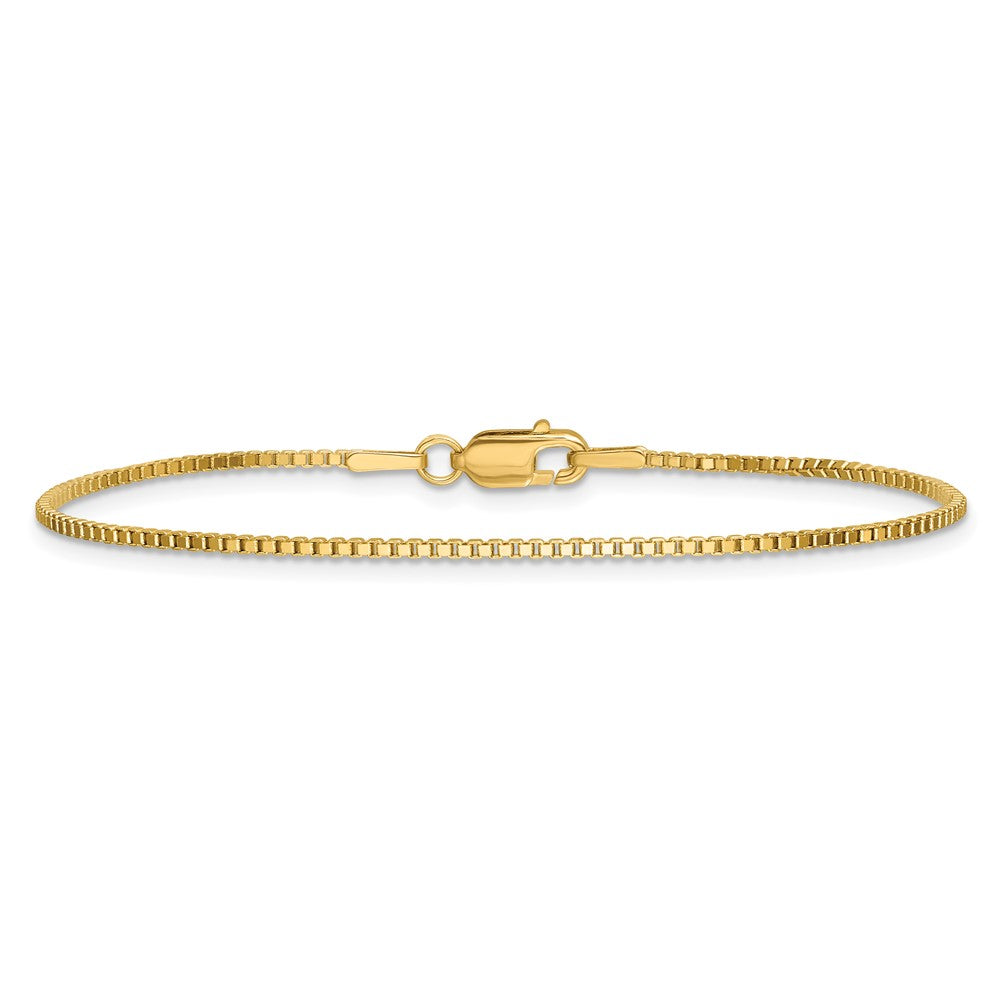 14K 7 inch 1.4mm Box with Lobster Clasp Bracelet
