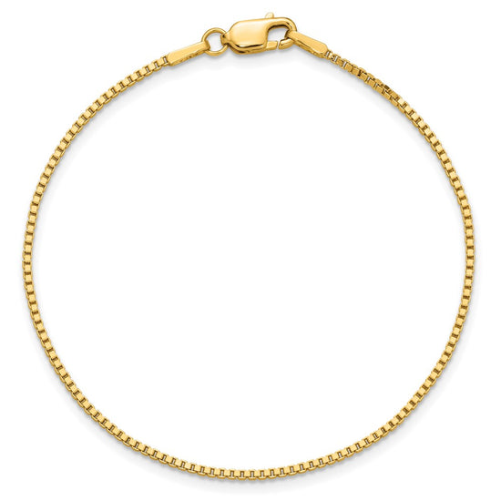 14K 7 inch 1.4mm Box with Lobster Clasp Bracelet