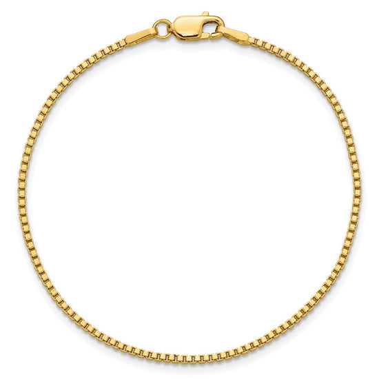 14K 9 inch 1.5mm Box with Lobster Clasp Anklet