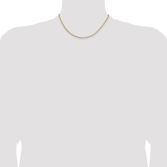 14K 16 inch 1.9mm Box with Lobster Clasp Chain