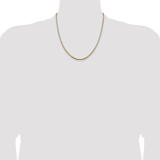 14K 20 inch 2.5mm Box with Lobster Clasp Chain