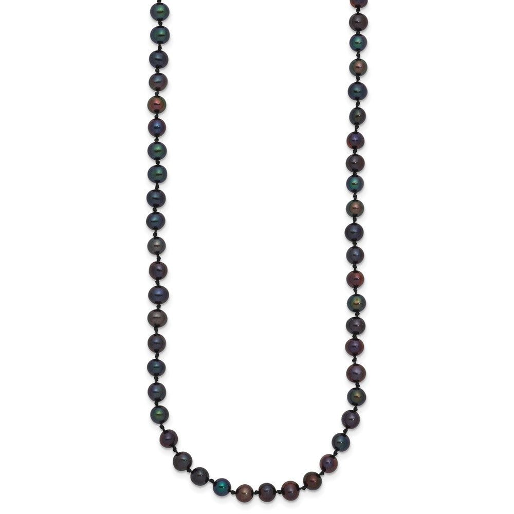 14k Black Near Round Freshwater Cultured Pearl Necklaces
