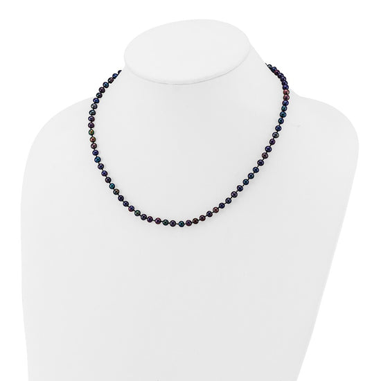 14k Black Near Round Freshwater Cultured Pearl Necklaces