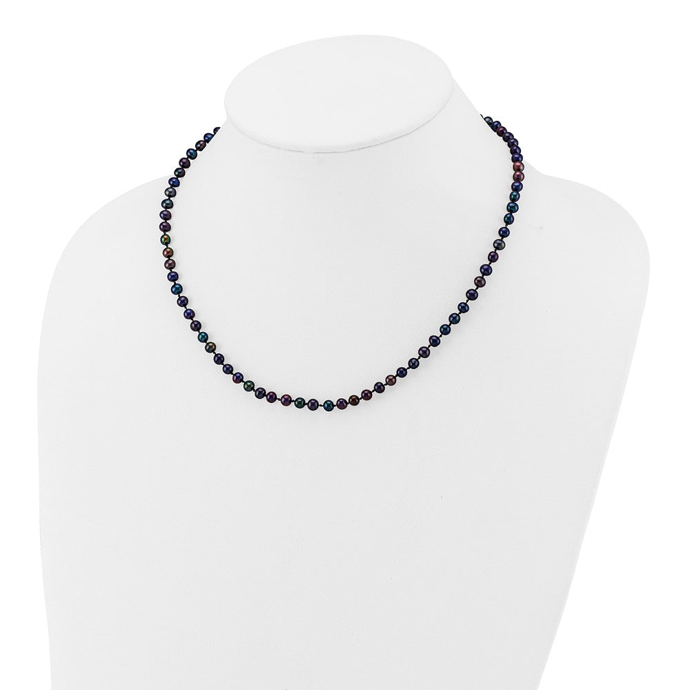 14k Black Near Round Freshwater Cultured Pearl Necklaces