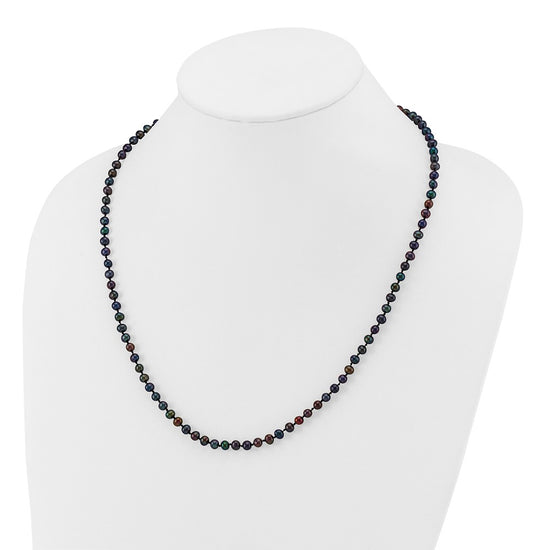 14k Black Near Round Freshwater Cultured Pearl Necklaces