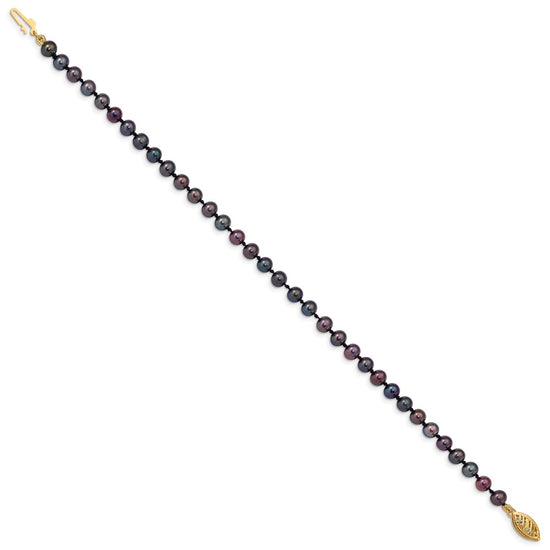 14k Colored Near Round Freshwater Cultured Pearl Bracelets