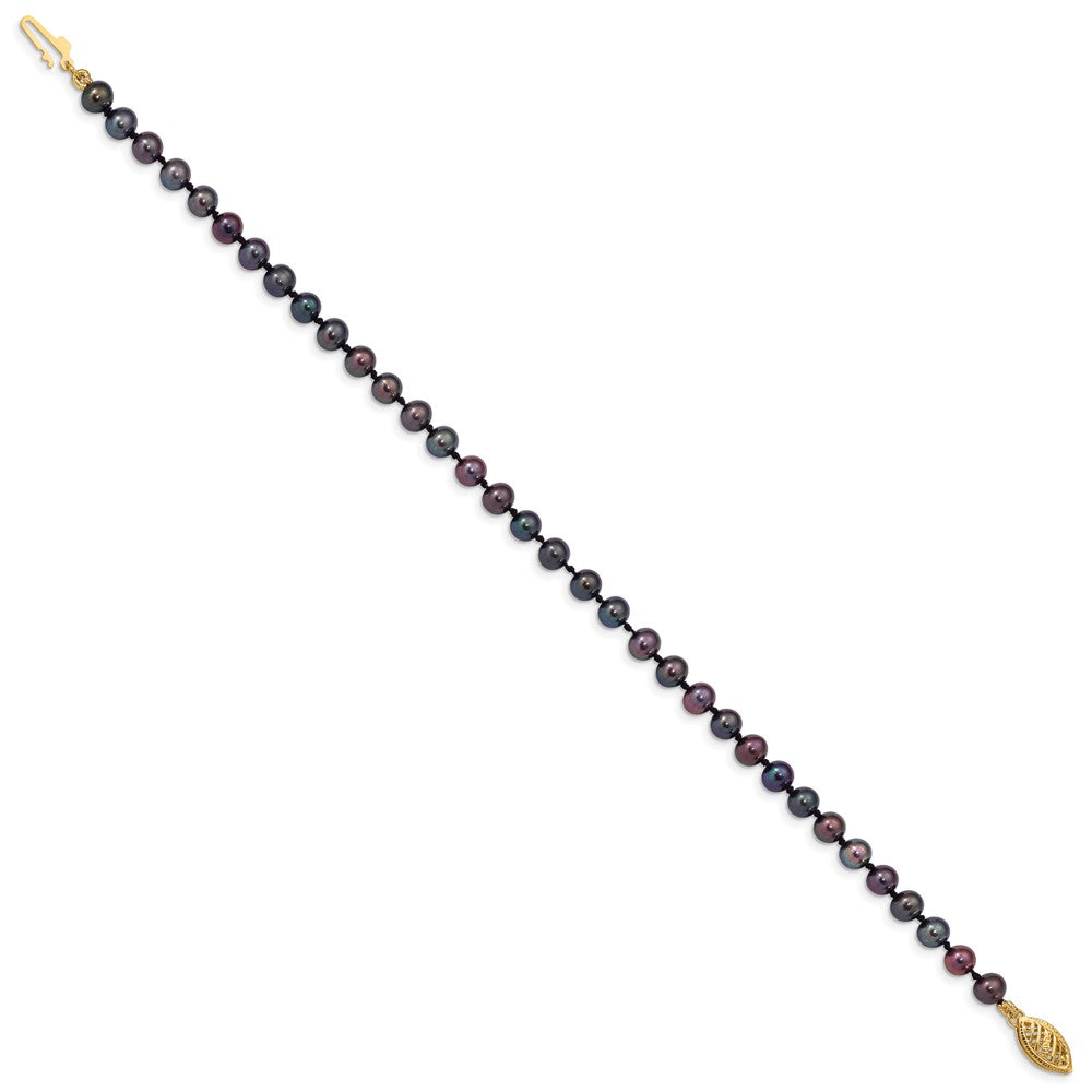 14k Colored Near Round Freshwater Cultured Pearl Bracelets