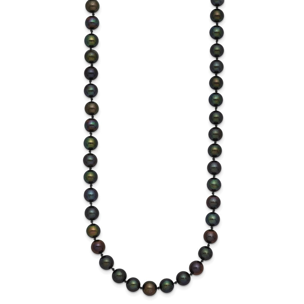 14k Black Near Round Freshwater Cultured Pearl Necklaces
