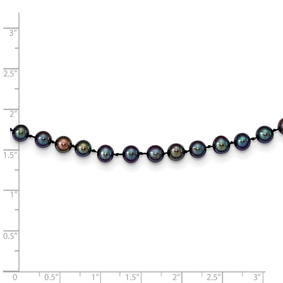 14k Black Near Round Freshwater Cultured Pearl Necklaces