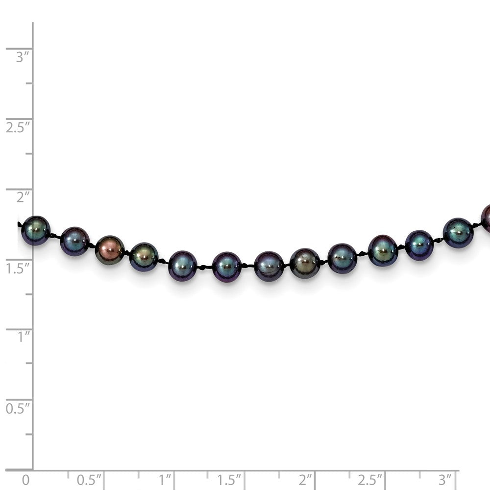 14k Black Near Round Freshwater Cultured Pearl Necklaces