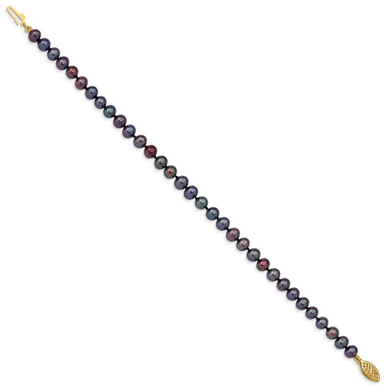 14k Colored Near Round Freshwater Cultured Pearl Bracelets
