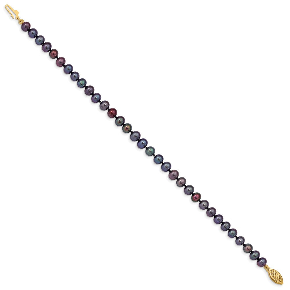14k Colored Near Round Freshwater Cultured Pearl Bracelets