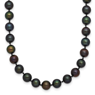 14k Black Near Round Freshwater Cultured Pearl Necklaces