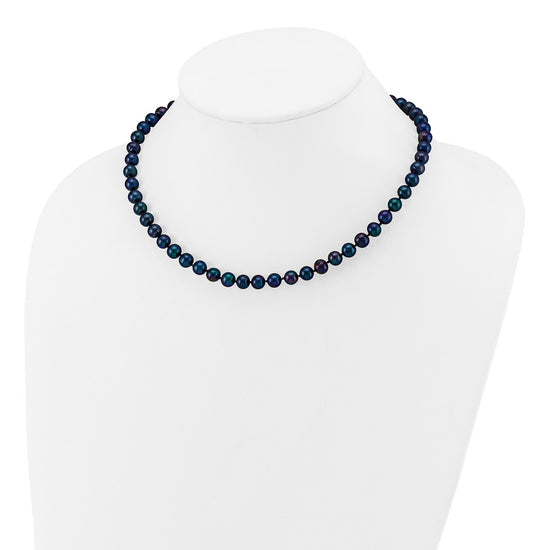 14k Black Near Round Freshwater Cultured Pearl Necklaces
