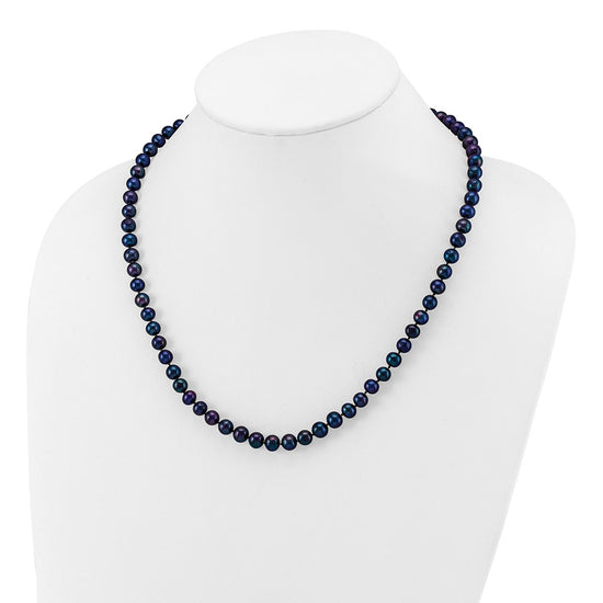 14k Black Near Round Freshwater Cultured Pearl Necklaces