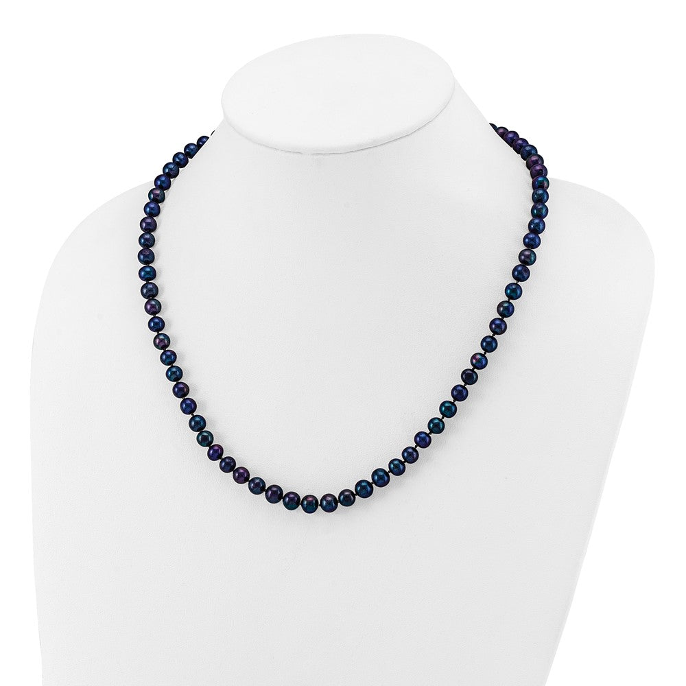 14k Black Near Round Freshwater Cultured Pearl Necklaces
