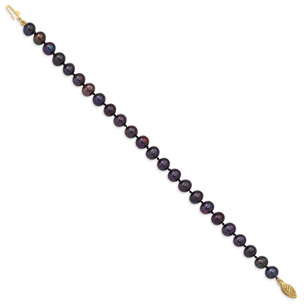 14k Colored Near Round Freshwater Cultured Pearl Bracelets