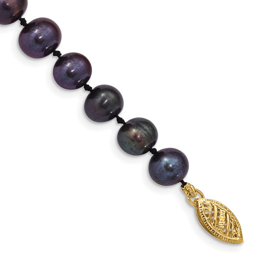 14k Colored Near Round Freshwater Cultured Pearl Bracelets