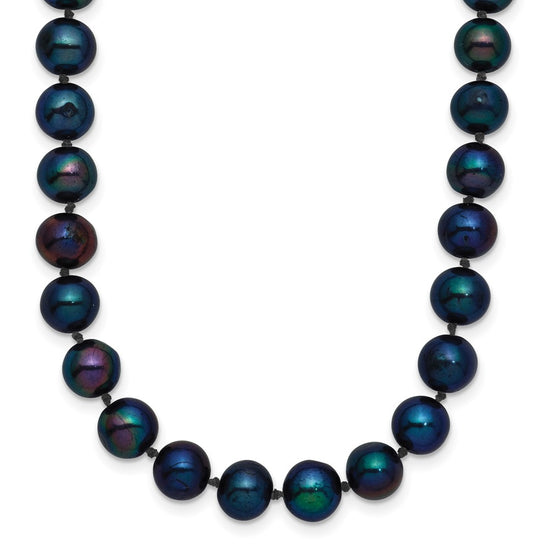 14k Black Near Round Freshwater Cultured Pearl Necklaces