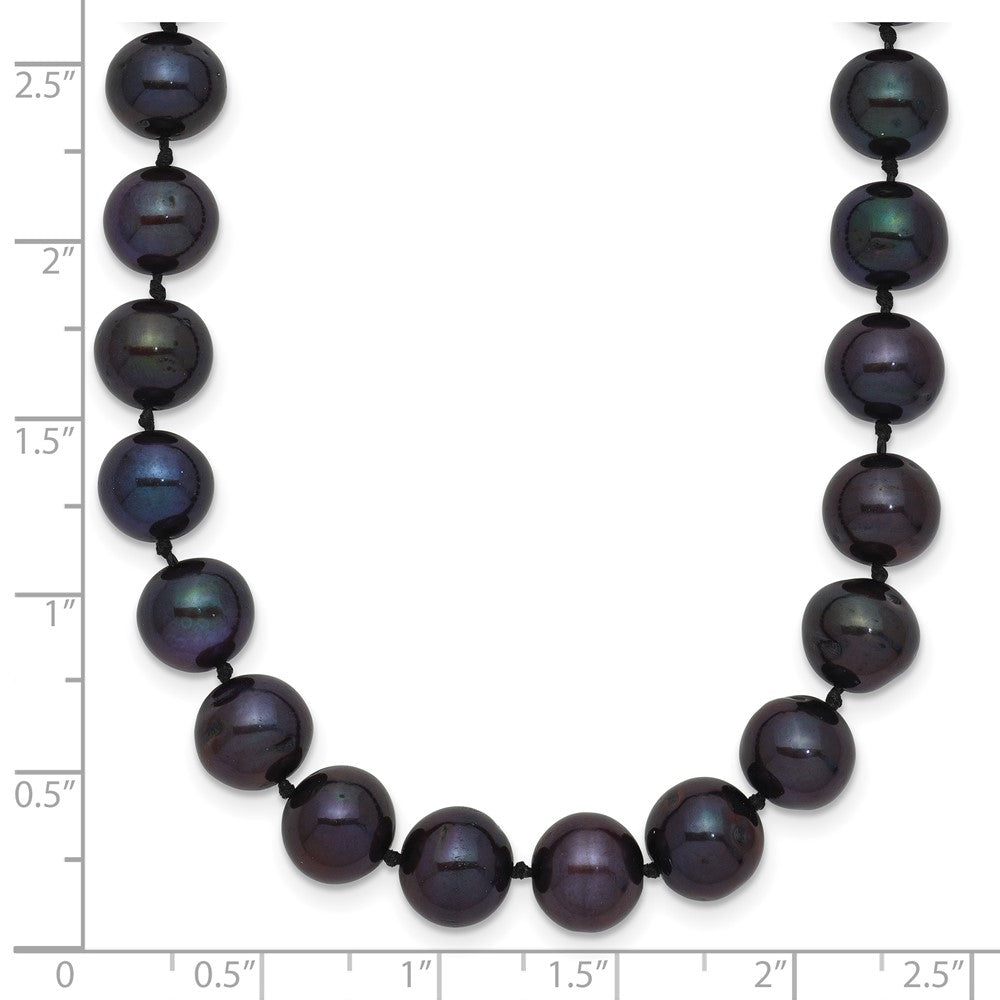 14k Black Near Round Freshwater Cultured Pearl Necklaces