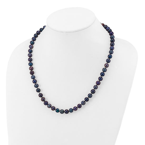 14k Black Near Round Freshwater Cultured Pearl Necklaces