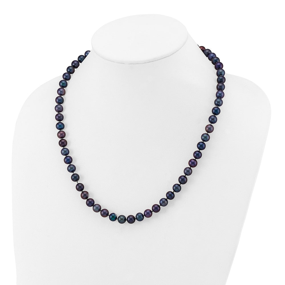 14k Black Near Round Freshwater Cultured Pearl Necklaces