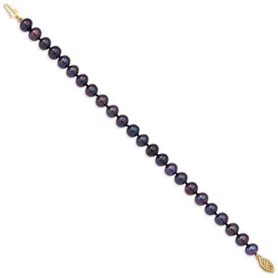 14k Colored Near Round Freshwater Cultured Pearl Bracelets