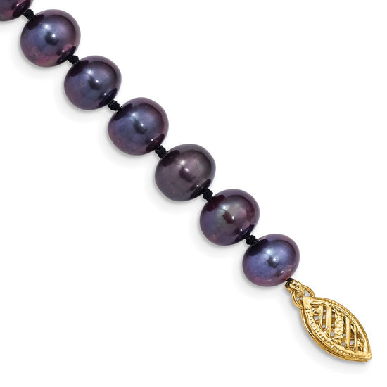 14k Colored Near Round Freshwater Cultured Pearl Bracelets
