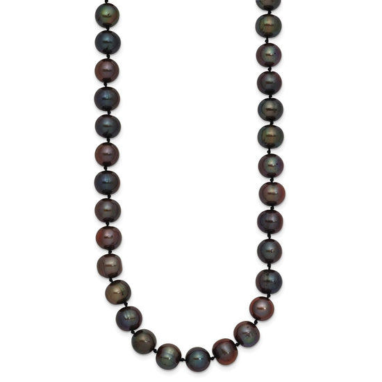 14k Black Near Round Freshwater Cultured Pearl Necklaces