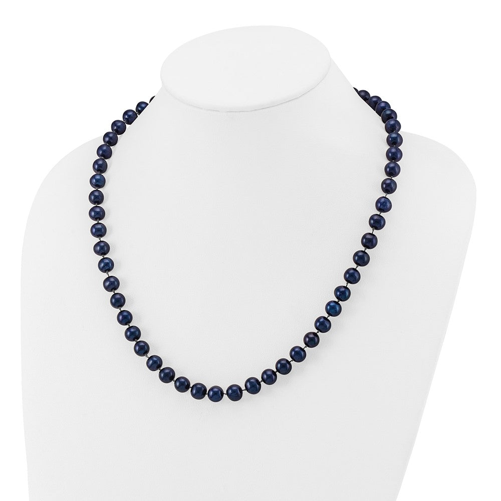 14k Black Near Round Freshwater Cultured Pearl Necklaces
