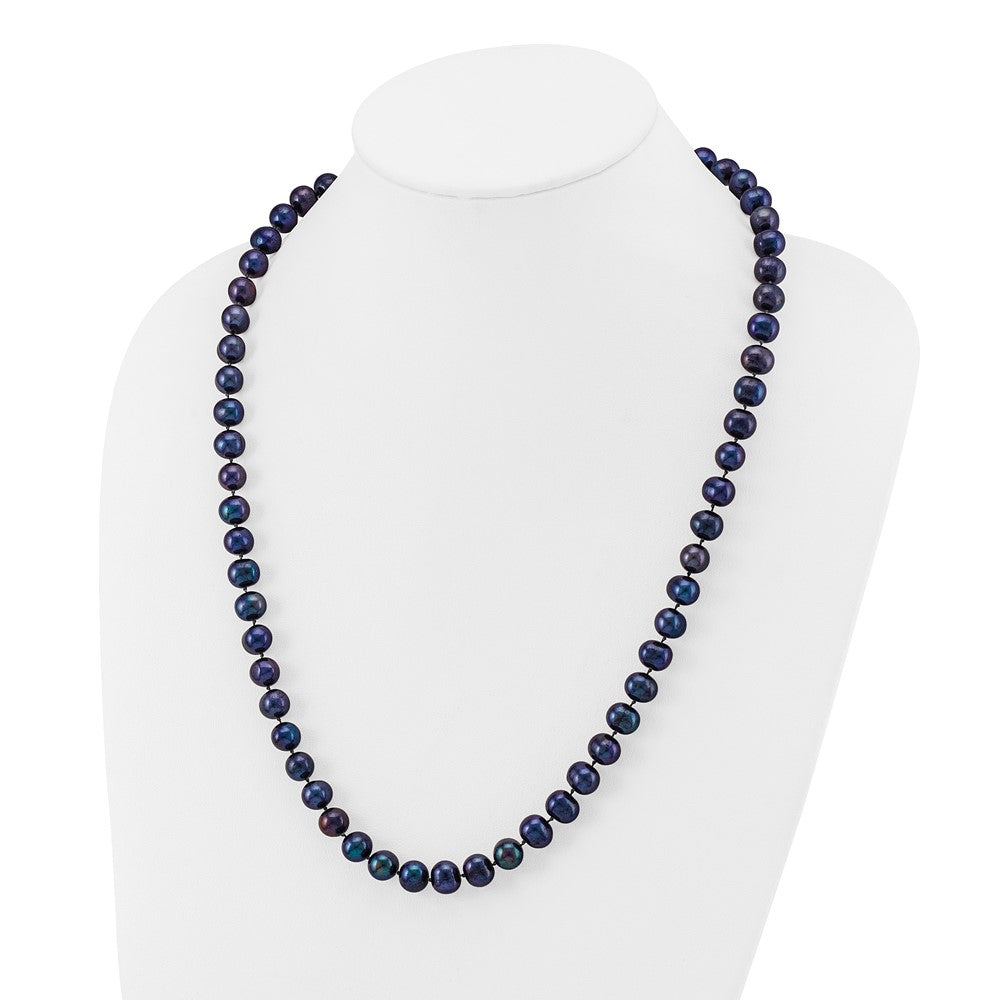 14k Black Near Round Freshwater Cultured Pearl Necklaces
