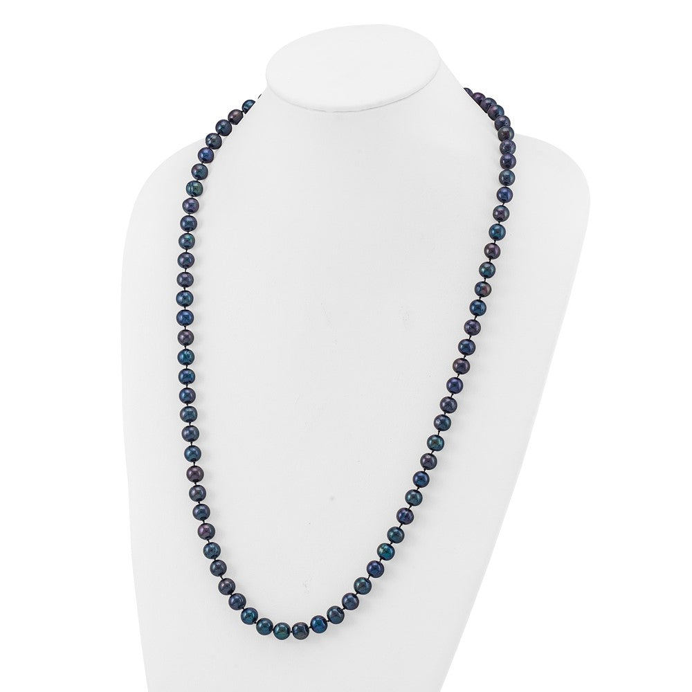 14k Black Near Round Freshwater Cultured Pearl Necklaces