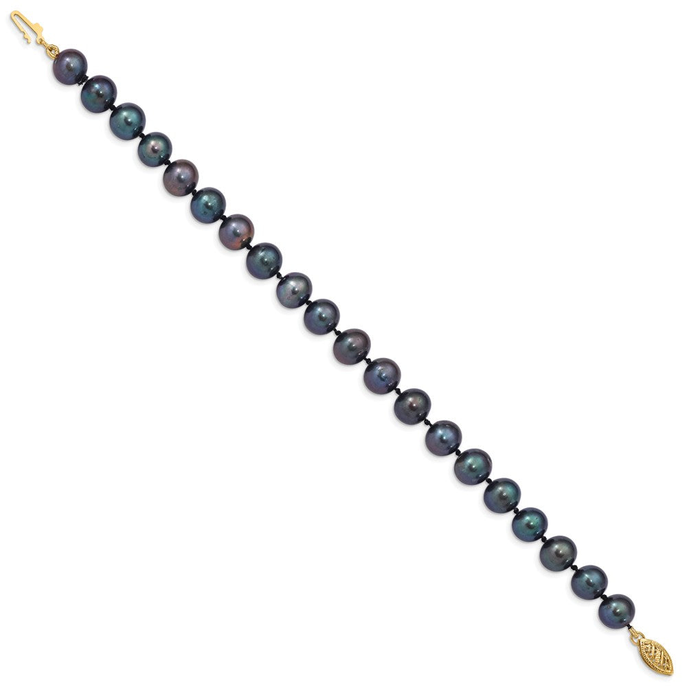 14k Colored Near Round Freshwater Cultured Pearl Bracelets