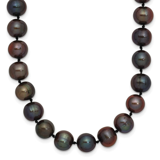 14k Black Near Round Freshwater Cultured Pearl Necklaces
