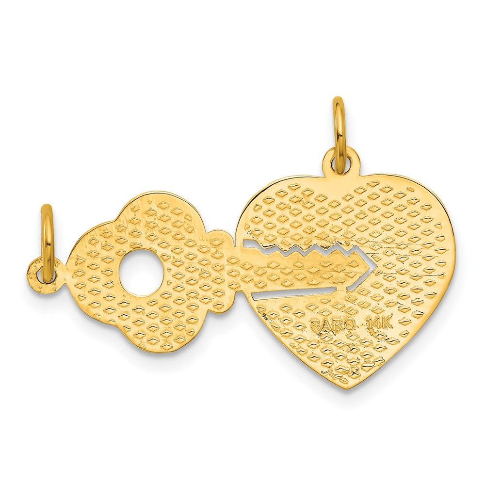 Gold Break-apart Heart and Key Charm