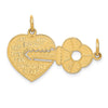 Gold Break-apart Heart and Key Charm