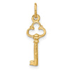 14K Polished Diamond-cut 3D Key Charm
