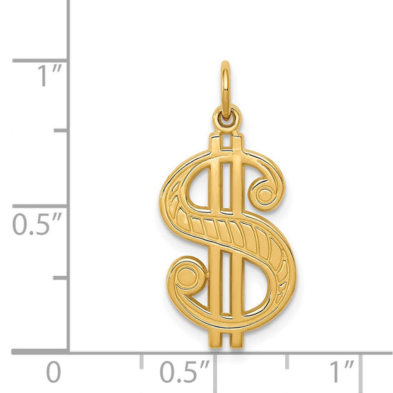 Gold Polished Dollar Sign Pendants