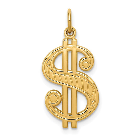 Gold Polished Dollar Sign Pendants