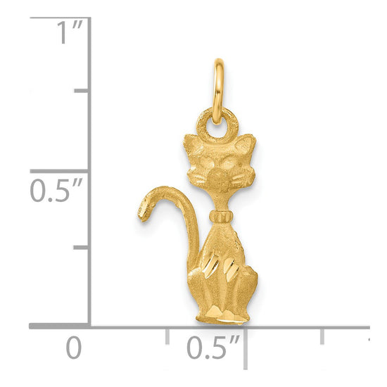 Gold Polished Cat Pendants