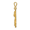 14k Brushed Diamond-cut Lion Charm